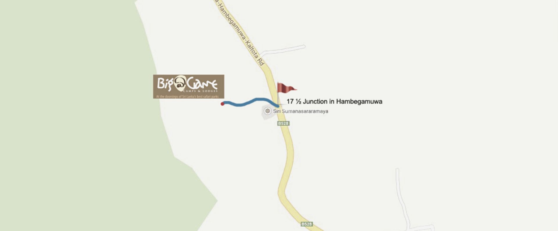The Location of our Udawalawe Safari Camp Big Game Campsite at Udawalawe National Park- Directions Map