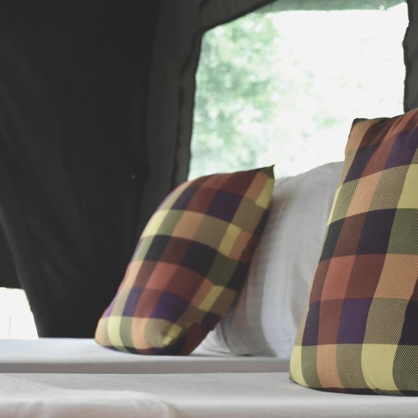 Big Game Tent interior setup at Wilpattu National Park Sri Lanka