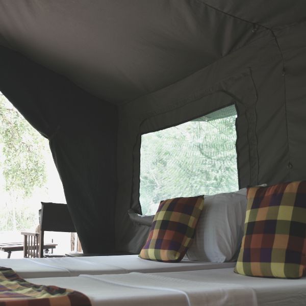 tent interior view - big game camps at Wilpattu Sri Lanka